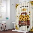 thumbnail image 5 of Sunflower Red Truck Fabric Shower Curtain Vintage Floral Leaf Washable Shower Curtains for Bathroom, Waterproof Bath Curtain with Hooks Home Decor 36x72in, 5 of 8