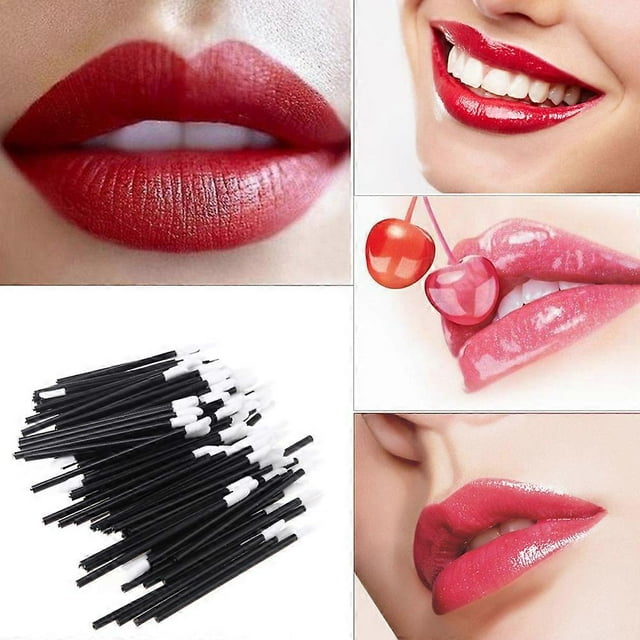 100 pcs Disposable Lipbrush Lip Gloss Brush Wands Lipstick Gloss Applicators Makeup Tool