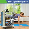 thumbnail image 4 of Home Gym Storage Rack, 3 Tier Yoga Mat Storage Rack with Wheel for Yoga Lover, Exercise Equipment and Workout Equipment Organizer, Yoga Mat Holder for Yoga Mats, Foam Roller and Dumbbells, 4 of 12