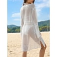 thumbnail image 4 of Charmo Women Long Sleeve Swimsuits Cover Ups Crochet Bathing Suit Bikini Beach Swimwear, 4 of 4