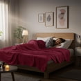 thumbnail image 3 of Utopia Bedding Fleece Blanket Queen Size Burgundy 300GSM Luxury Anti-Static Fuzzy Soft Microfiber Bed Blanket (90x90 Inch), 3 of 9