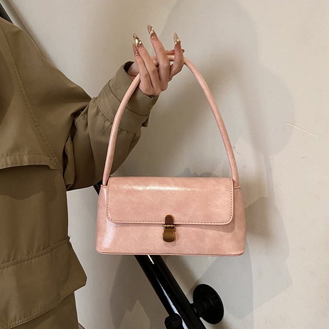 Axila Hombro Pequeño para Mujeres Color Sólido PU Cuero Mano Compra Viajes