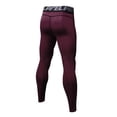 thumbnail image 3 of Men's Compression Pants, Performance Athletic Sports Leggings Gym Tights for Running Yoga Workout Sports Size 2XL Wine, 3 of 3