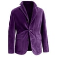thumbnail image 3 of Mens Corduroy Blazer Casual Dress Work Wear Corduroy Suit Jackets Long Sleeve Sport Coat Single Breasted Notched Lape Slim Fit Blazer Vintage Business Mens Blazer Dwelliawo Purple 2XL, 3 of 6