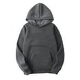 thumbnail image 6 of Fgnfyis Mens Autumn and Winter Casual Loose Solid Hooded Sweater Top Sweatshirt Men Dark Gray XXXL, 6 of 6