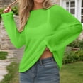 thumbnail image 2 of MIXUE Boho Tops For Women Summer Mesh Solid Color Round Neck Long Sleeve Loose Fit Casual Pullover Shirts For Women Tee Shirts Sportswear,Green,S, 2 of 5