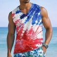 thumbnail image 2 of Vamuko 250 Anniversary Usa Shirts Mens Short Sleeve American Flag Usa Flag Tank Top 1776 V Neck Oversized Tanks We the Peaple Novelty Tees Wine 3XL, 2 of 8