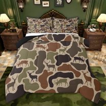 Castle Fairy Safari Deer Full Size Comforter Sets,Abstract Camo Animal Bedding Sets