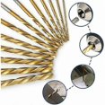 thumbnail image 4 of Left-hand Drill Set, 13 Pieces M2 Hss With Titanium Nitride Coating Sae (1/16 - 1/4), 4 of 5