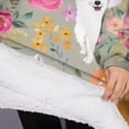 thumbnail image 3 of Oversized Wearable Blanket Hoodie,Pomeranian Dog and Flower Floral Sherpa Blanket Hoodie with Super Pockets,Super Warm Fuzzy Pullover for Women & Men, 3 of 6