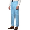 thumbnail image 5 of Lars Amadeus Men's Business Plaid Lightweight Regular Fit Flat Front Checked Pants, 5 of 6
