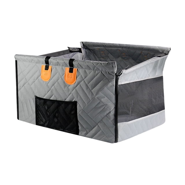 Dog Car Seat Mat with Hard Mesh Bottom and Waterproof Blue Fabric for Rear Vehicle Seats