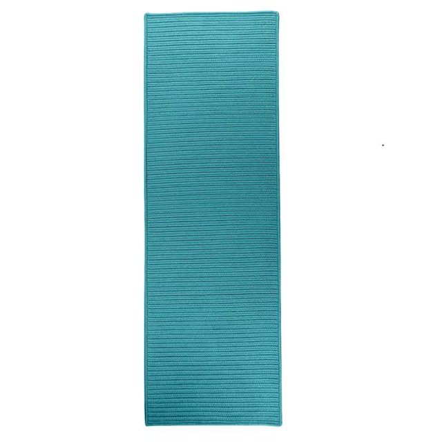Colonial Mills Rug RT56R028X060S 2 ft. 4 in. x 5 ft. Reversible Flat-Braid Rectangle Runner Aqua