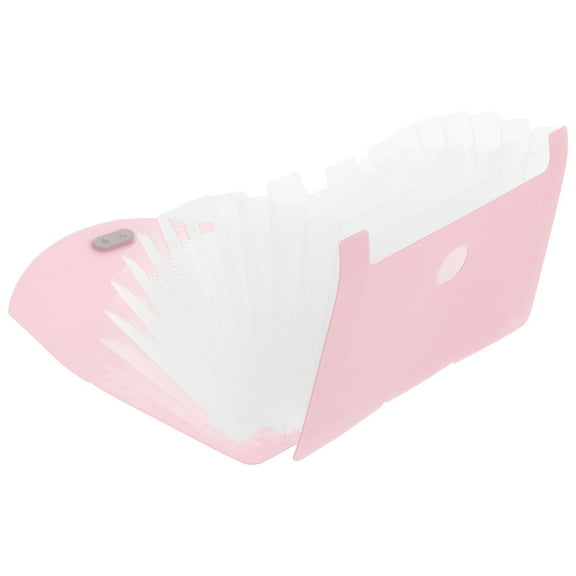 IDEANATEGRATE Pink Accordion File Folder for Document Storage 1Pcs 11.8x4.5x0.6in