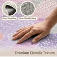thumbnail image 6 of ODIKA Fluffy Pink Layered Spotted Abstract Inspired Mosaic Purple Furry Non-Slip Low Profile for Guest Room, Lounge, Apartment, 6 of 7