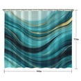 thumbnail image 5 of Teal Marble Gold Wave Pattern Shower Curtain 84"x72" ,Bathroom Decorative Shower Curtains Set with 12 Hooks,Modern Waterproof Washable Shower Curtain, 5 of 6
