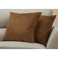 thumbnail image 2 of Monarch Specialties Pillows, Set Of 2, Accent, Sofa, Couch, Bedroom, Brown Hypoallergenic Polyester, 2 of 3