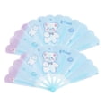 thumbnail image 1 of Homerr Folding Fan 2Pcs Cartoon Pattern Cool Student Children Summer Fine Workmanship Portable Folding Birthday Gift Folding Fan, 1 of 7