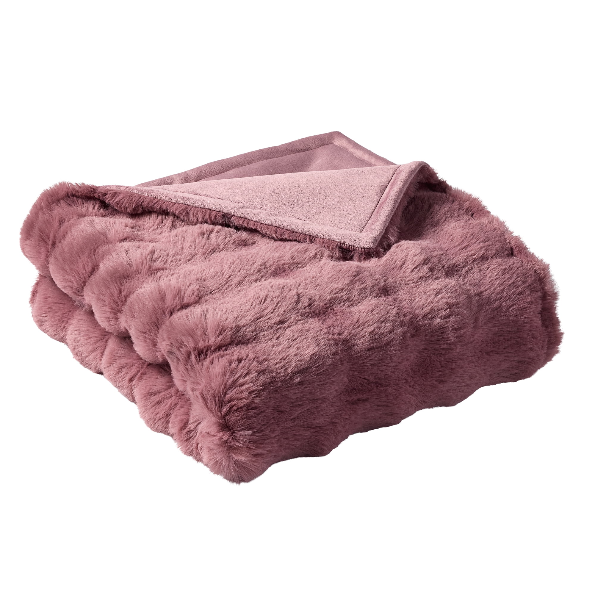 Better Homes & Gardens Violet Bubble Faux Fur Ultra Soft Luxury Oversize Throw Blanket 50" x 72", Violet Gem