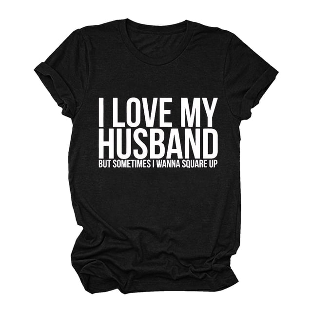 B91xZ T-Shirts pour Femmes Manches Courtes Col Rond Confortable, Noir TG