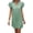 Sage, variant on Women's Ruffled Notched Cap Sleeve Mini Dress Polyester % Fabric with Sheer Details and Easy Care for Everyday Wear