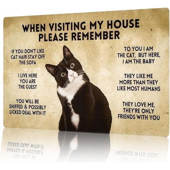 I Do What I Want Funny Black Cat Decor Tin Signs Cute Cat Personalized Metal Poster Wall Art Decor Sign for Home Bathroom Garden Restroom Bedroom Bar Cafe 12x8 Inches Vintage Tuxedo Cat Metal