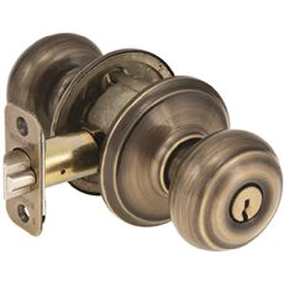 Schlage F51AGE0609 Georgian Keyed Entry Lock Antique Brass - pack of 4