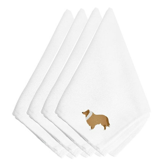 Carolines Treasures BB3416NPKE Collie Embroidered Napkins Set of 4 20 x 20 multicolor