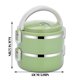 thumbnail image 5 of Ounissouiy Fiambrera aislada Contenedor de alimentos apilable de acero inoxidable Fiambrera grande para niños adultos a prueba de fugas, azul, de Mostrada Verde 2 capas, 5 of 6