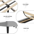 thumbnail image 4 of Queen forrado marco de cama con cabecero, 2 almacenamiento pockets, wingback design, wood slats - no necesita colchón base, noise - free, light gray, 4 of 7