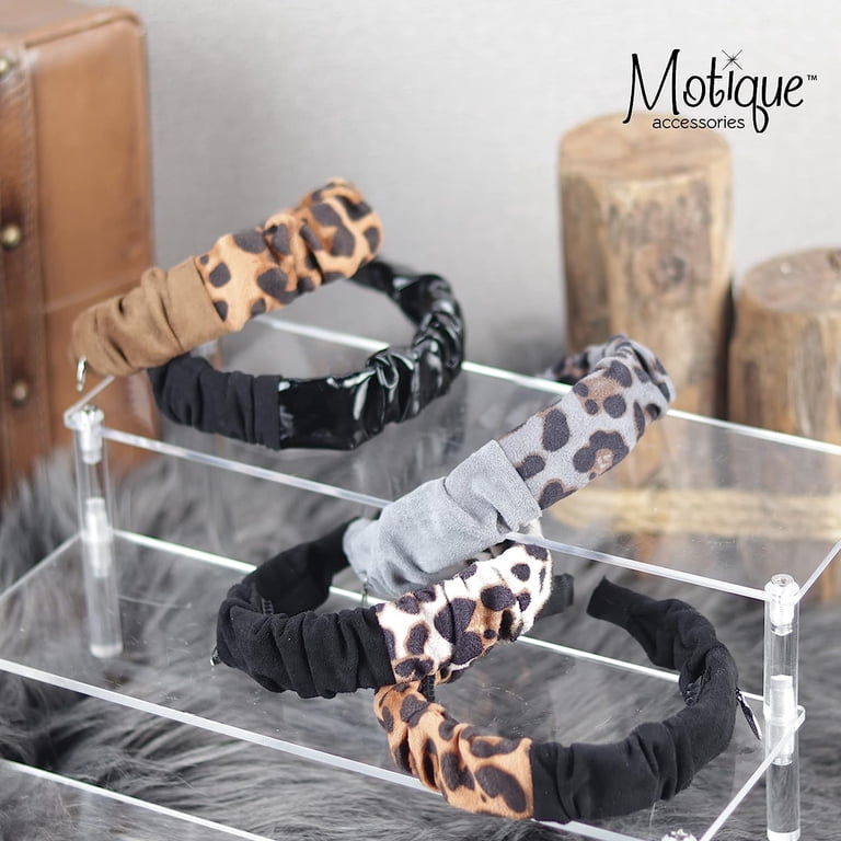 Motique Accessories 2 Tone Headband-1 inch Black and Tan 