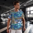 thumbnail image 3 of Wukai Christmas Tree Print Men's Short-Sleeved Mesh T-Shirt,Quick-Dry Short Sleeve Workout T-Shirt-5X-Large, 3 of 8