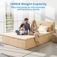 thumbnail image 5 of Vcatnet 16.7 inch Full Mattress with Headboard, Bedroom Furniture Corduroy Cloud Bed, No Assembly Required, Beige, 5 of 11