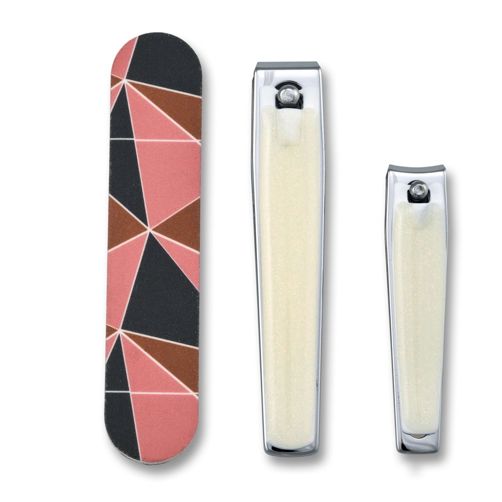 Japonesque White Glitter Finger Nail & Toe Nail Clipper with Nail File