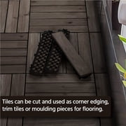 Renwick 27 Pieces 12’’ x 12’’ Wooden Floor Tiles for Outdoor and Indoor, Black