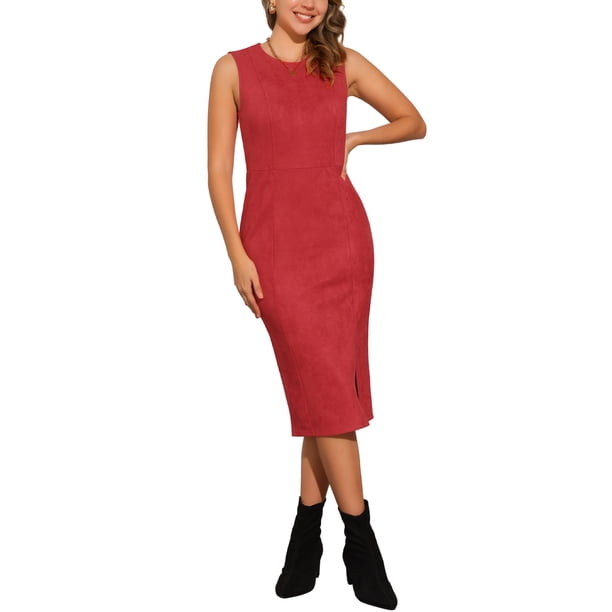 suede knee length dress knee length dresses for ladies Cheyenne Dress, Mocha Suede