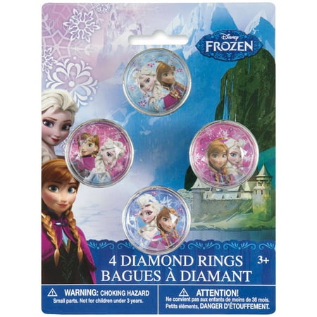 Plastic Disney Frozen Diamond Ring Party Favors, 4ct