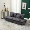 thumbnail image 3 of Tabaray 102" Modern Loveseat Sofa Couch, Accent Tufted Sofa with Adjustable Armrest, Cloud Sofa, Modern Upholstered 2 Seaters Sofa, Sleeper Couches for Living Room Guest Room, Office  (Dark Gray), 3 of 18