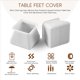thumbnail image 4 of 16 Piezas Tapas de Patas Silla Protector Piso Silicona Cuadrado Pies Mesa Muebles Almohadillas Inferior Antideslizante-Gris, 4 of 9