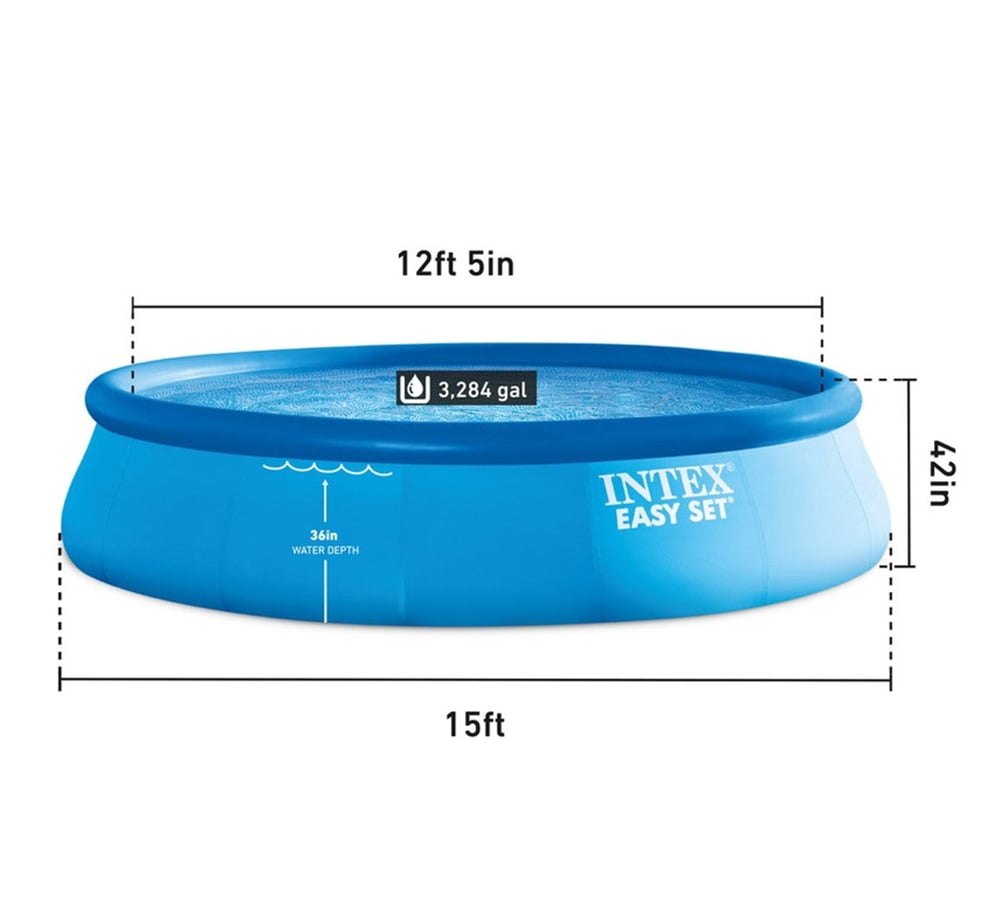 Intex 15ft X 42in East Set Set Swimming Pool with Filter Pump & Maintenance Kit