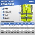 thumbnail image 7 of NEIKO Safety Vest with Pockets, 9 Pocket, High Visibility Vest, Reflective Strips, Zipper Front, Reflective Vest For Men & Women, Work Vest, Security Vest, Hi Vis Neon Yellow Vest 4XL 54056A, 7 of 7