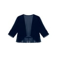 thumbnail image 6 of Haitryli Womens Ruffle Solid Bolero Shrug Half Sleeve Open Front Cardigan for Dress Navy Blue 3XL, 6 of 7
