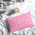 thumbnail image 5 of Honeii Snowflake pink backgrounds Print Pillow Cases,Plush Throw Pillow Covers,Decorative Pillowcase for Sofa, Couch, Living Room-16"x24", 5 of 6