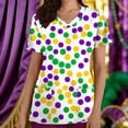 thumbnail image 4 of Purcolt Womens Carnival Scrubs Tops Stretchy Cute V Neck Short Sleeve Shirts Soft Casual Moisture Wicking T-Shirt for Nursing Medical with 2 Pockets, 4 of 6