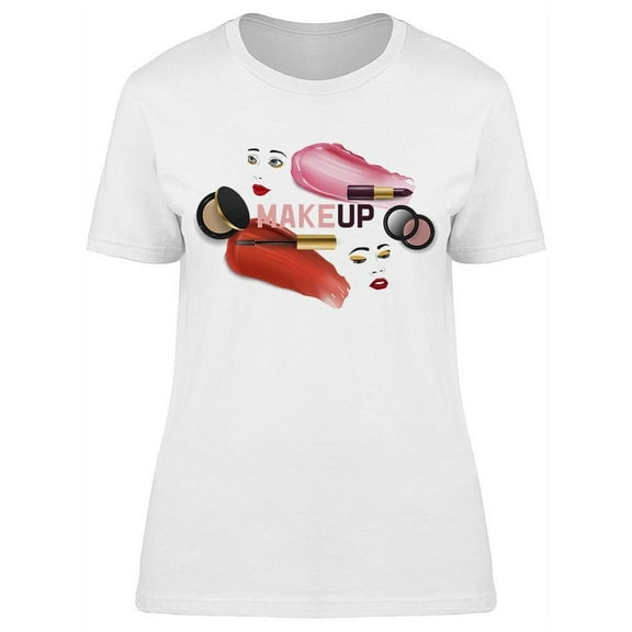 Makeup Faces Blush Powder T-Shirt Women -Image by Shutterstock, Female XX-Large