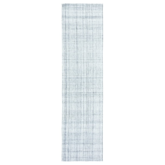 SAFAVIEH Marbella Eleanor Plaid Runner Rug, Grey/Ivory, 2'3" x 9'