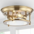 thumbnail image 5 of JONATHAN Y Lauren 13.25" 2-Light Metal/Glass LED Flush Mount, Brass Gold, JYL7446A, 5 of 8