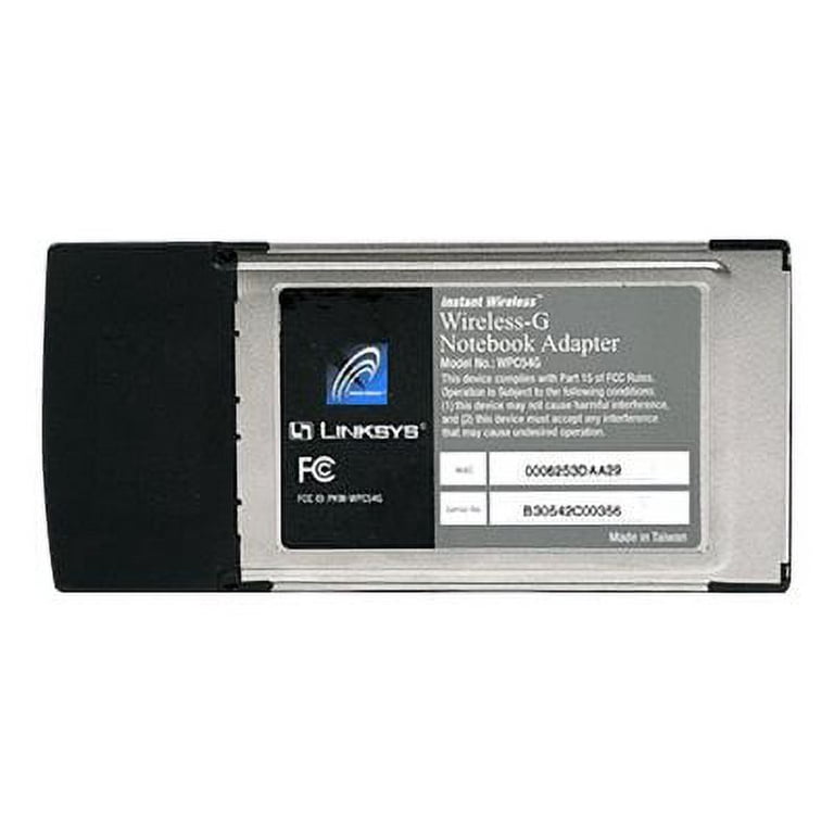 Linksys WPC54G Wireless-G Notebook Adapter - PC Card For Laptops