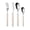 White, variant on 4 Pcs Flatware Set, Stainless Steel Cutlery with Colorful Handle, Lightweight Utensils, Comfortable Tableware - Fork, Knife, Spoon, Teaspoon