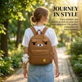 thumbnail image 3 of JKCCZLL Cute Bear Backpack for Women Nylon Cartoon  Daily Bag Lightweight Travel Daypack with Soft Cloud Pendant ，,Brown, 3 of 7
